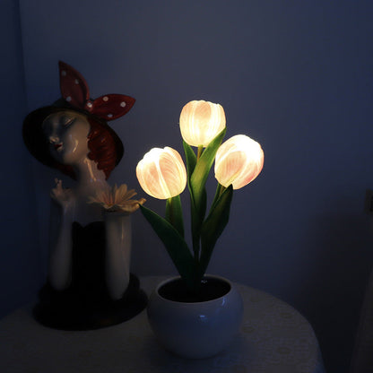 🔥LED Tulip Night Light Flower Table Lamp🌷✨