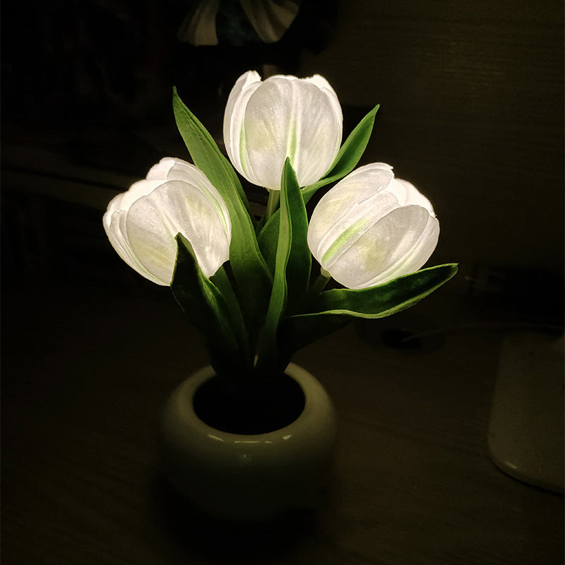 🔥LED Tulip Night Light Flower Table Lamp🌷✨