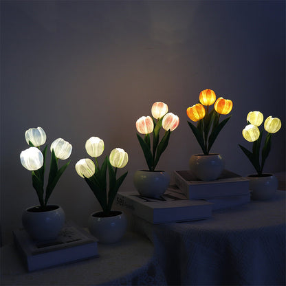 🔥LED Tulip Night Light Flower Table Lamp🌷✨
