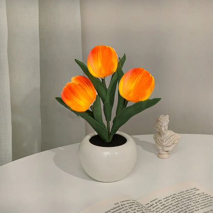🔥LED Tulip Night Light Flower Table Lamp🌷✨