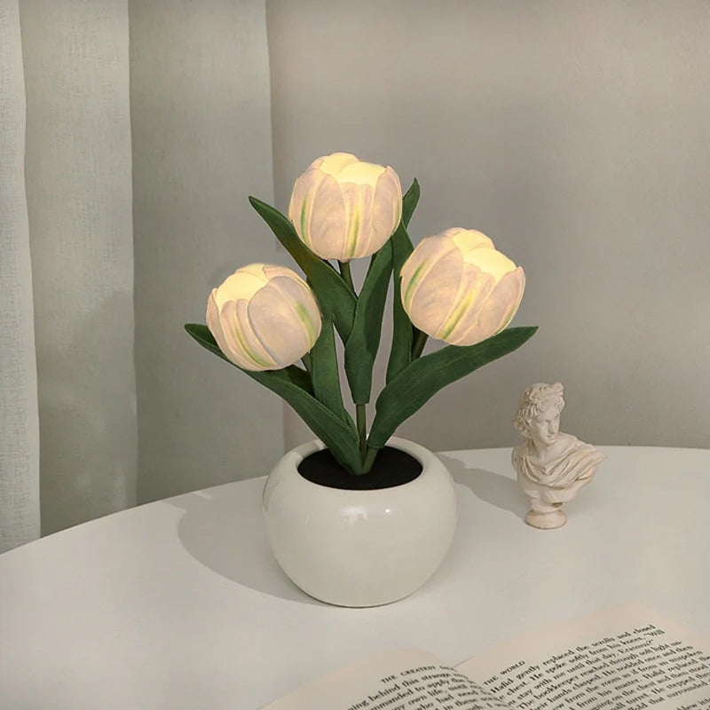 🔥LED Tulip Night Light Flower Table Lamp🌷✨