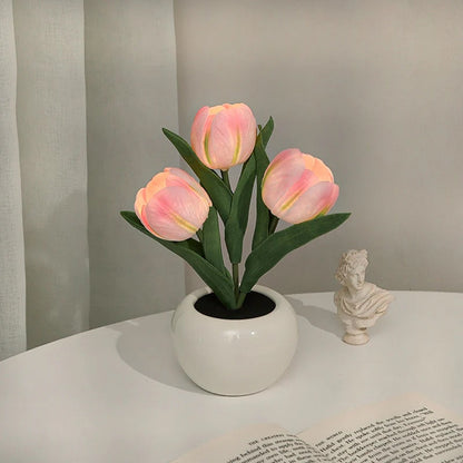 🔥LED Tulip Night Light Flower Table Lamp🌷✨