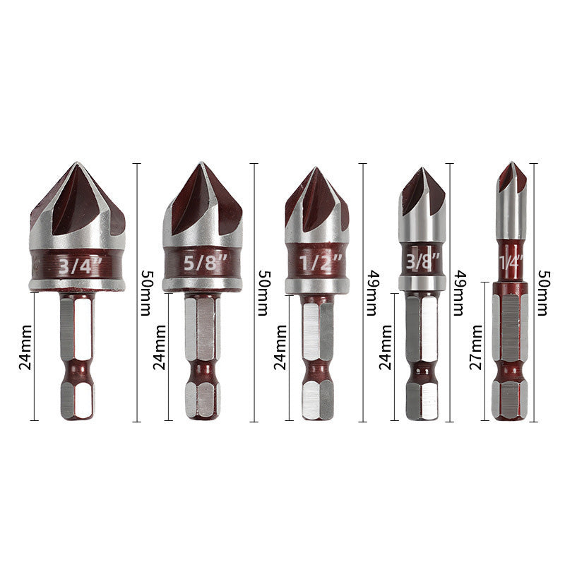 🛠️ 50% OFF NOW! 🔩 Countersink Drill Bit Set for Woodworking (5PCS/3PCS) – Clean Flush Holes, Durable & Time-Saving ⚙️