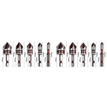 🛠️ 50% OFF NOW! 🔩 Countersink Drill Bit Set for Woodworking (5PCS/3PCS) – Clean Flush Holes, Durable & Time-Saving ⚙️