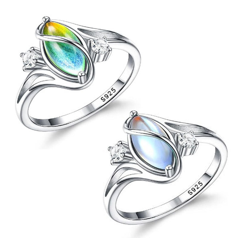 🎉 LIMITED TIME 50% OFF! 💍 Geometric Oval Ring with Zirconia Accents – Moonstone Center, Sparkling Details & Versatile Elegance ✨