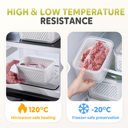 💐50% OFF ! 2 in 1 Meal Prep Container – Removable Drainer & Airtight Lid 🥑❄️【Limited Offer】