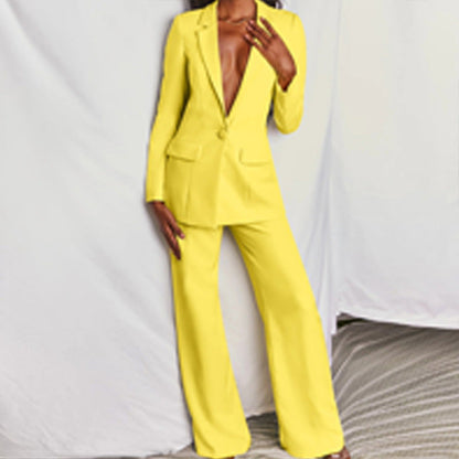📢📢50% OFF !!!⏰Women's Elegant Blazer and Wide-Leg Pants Set