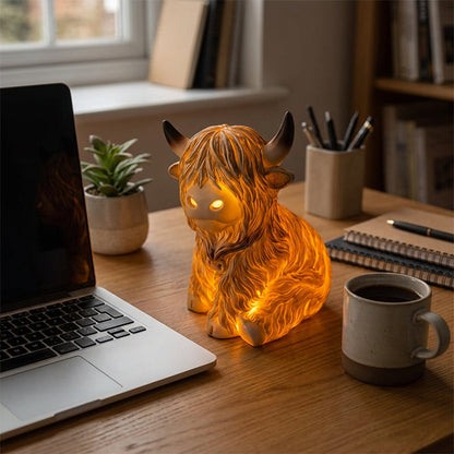 💎 50% OFF! 💎 Cute Highland Cow Night Light – Handcrafted Resin, Warm Amber Glow & Rustic Farmhouse Charm (2 Sizes) 🐄🌙