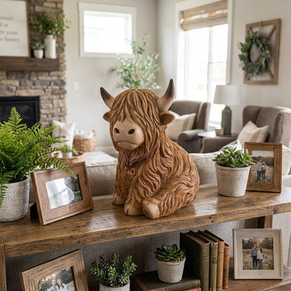 💎 50% OFF! 💎 Cute Highland Cow Night Light – Handcrafted Resin, Warm Amber Glow & Rustic Farmhouse Charm (2 Sizes) 🐄🌙