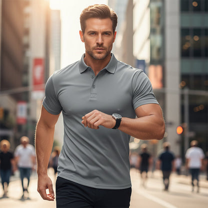 🔥50％ OFF🔥Men's Quick-Dry Short-Sleeve Lapel T-Shirt