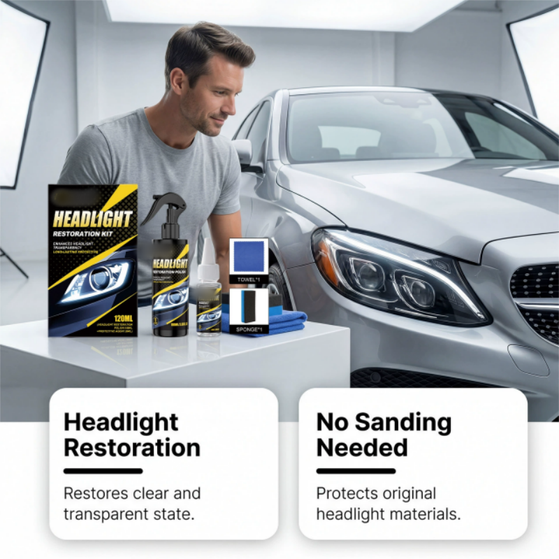 🔥Hot sale -50% OFF🚗 Professional Headlight Polish & Sealant Kit | Restore & Protect Headlights in Minutes