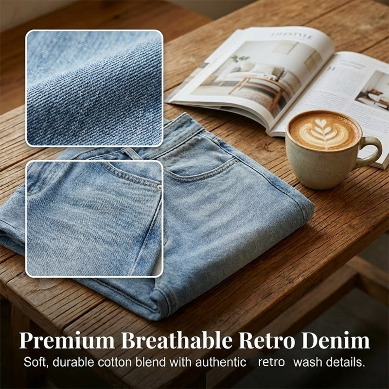 👖50% OFF NOW! 🔥 Women's High-Waisted Straight Leg Denim Jeans – Flattering Fit, Comfortable Stretch & Versatile Everyday Style ✨