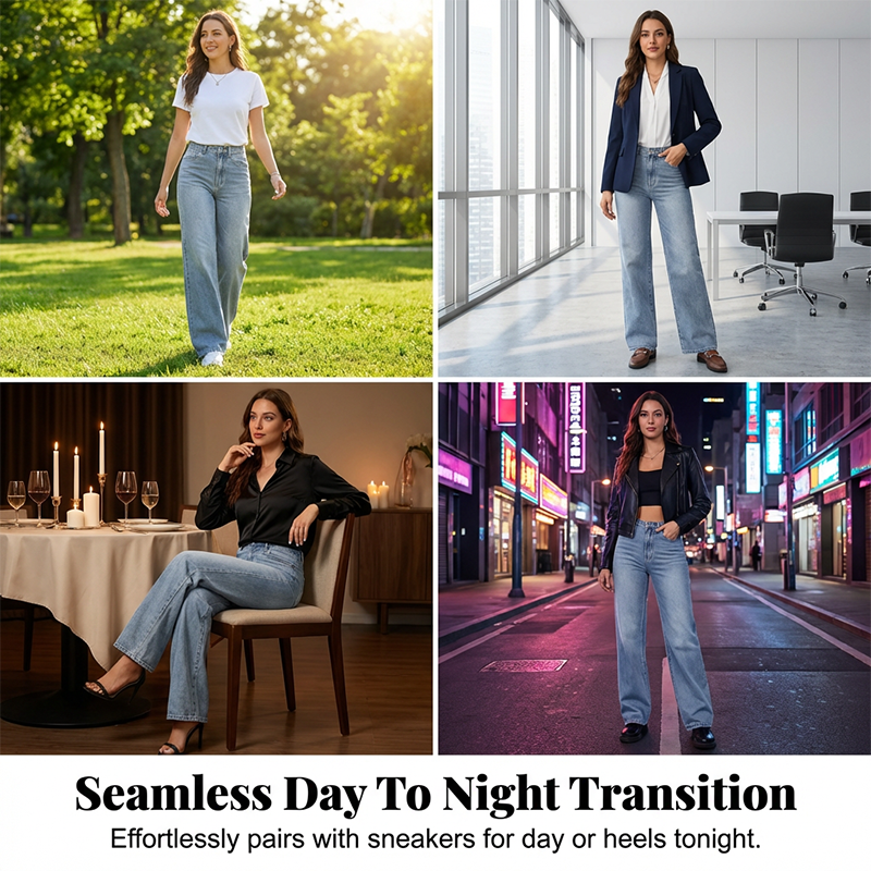 👖50% OFF NOW! 🔥 Women's High-Waisted Straight Leg Denim Jeans – Flattering Fit, Comfortable Stretch & Versatile Everyday Style ✨