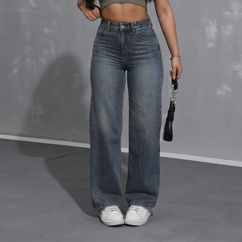 👖50% OFF NOW! 🔥 Women's High-Waisted Straight Leg Denim Jeans – Flattering Fit, Comfortable Stretch & Versatile Everyday Style ✨