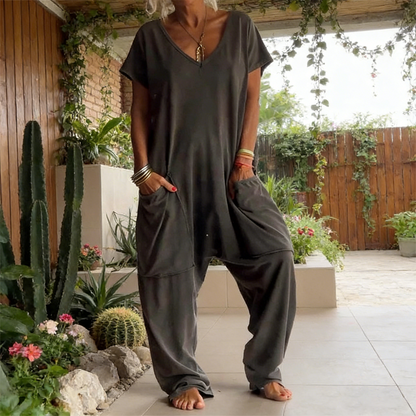 ❣️New Arrival❣️Women's Oversized V-Neck Casual Jumpsuit