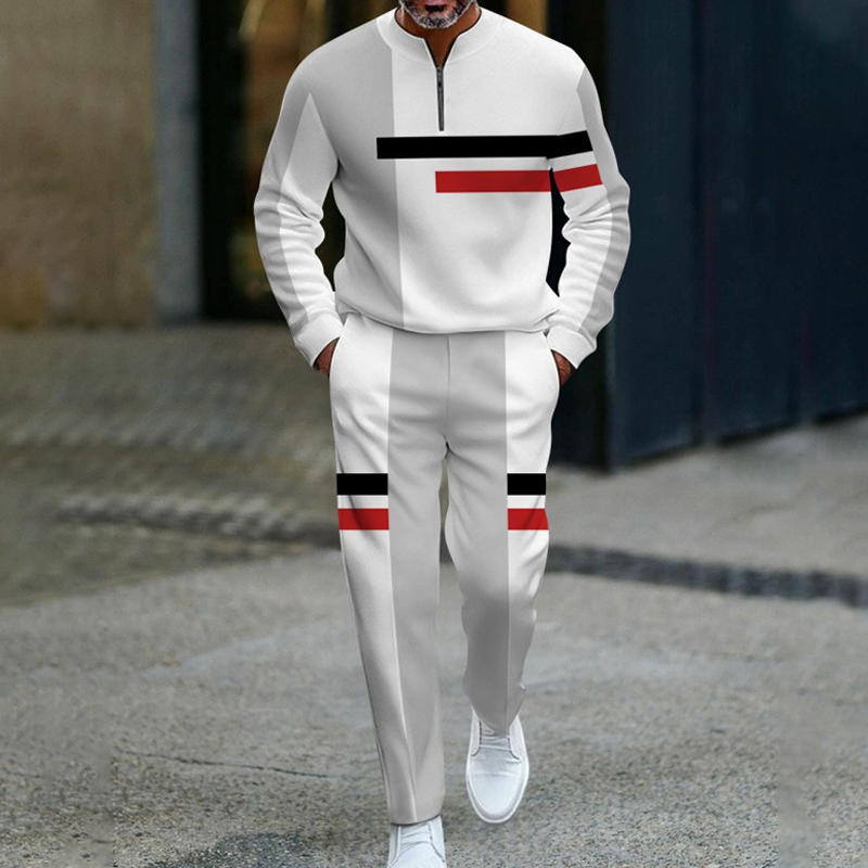 💎 -50% ON MEN'S COLOR-BLOCK TRACKSUIT! 💎 Modern Half-Zip Set, Breathable Polyester & Relaxed Fit for Style and Comfort ✨