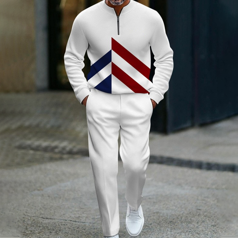 💎 -50% ON MEN'S COLOR-BLOCK TRACKSUIT! 💎 Modern Half-Zip Set, Breathable Polyester & Relaxed Fit for Style and Comfort ✨