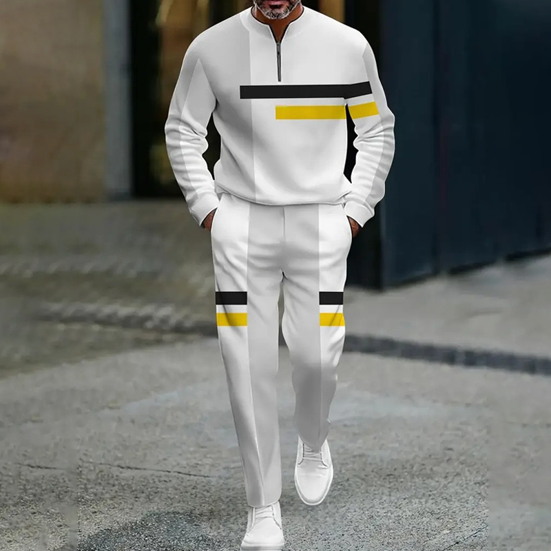 💎 -50% ON MEN'S COLOR-BLOCK TRACKSUIT! 💎 Modern Half-Zip Set, Breathable Polyester & Relaxed Fit for Style and Comfort ✨