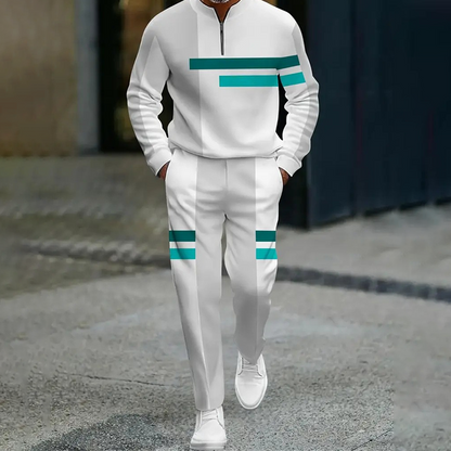 💎 -50% ON MEN'S COLOR-BLOCK TRACKSUIT! 💎 Modern Half-Zip Set, Breathable Polyester & Relaxed Fit for Style and Comfort ✨