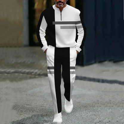 💎 -50% ON MEN'S COLOR-BLOCK TRACKSUIT! 💎 Modern Half-Zip Set, Breathable Polyester & Relaxed Fit for Style and Comfort ✨