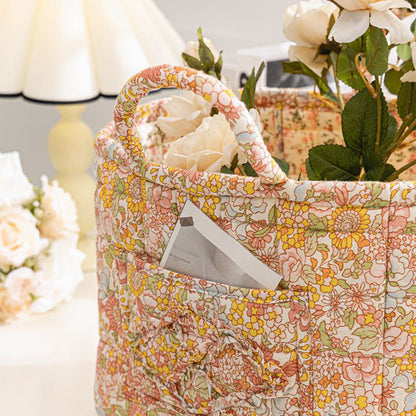 🌸 LIMITED-TIME 50% OFF! 🧺 Portable Floral Fabric Storage Basket – Vintage Design, Foldable & Large Capacity 🎀