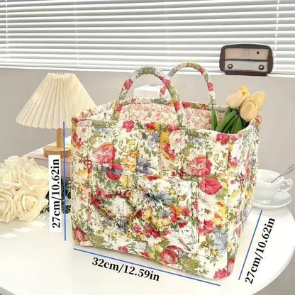 🌸 LIMITED-TIME 50% OFF! 🧺 Portable Floral Fabric Storage Basket – Vintage Design, Foldable & Large Capacity 🎀