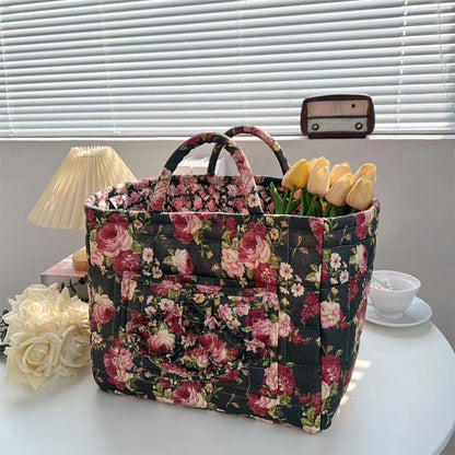 🌸 LIMITED-TIME 50% OFF! 🧺 Portable Floral Fabric Storage Basket – Vintage Design, Foldable & Large Capacity 🎀
