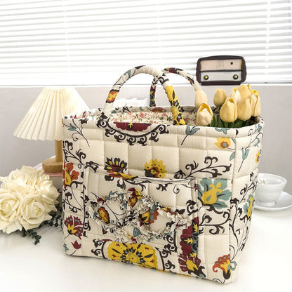 🌸 LIMITED-TIME 50% OFF! 🧺 Portable Floral Fabric Storage Basket – Vintage Design, Foldable & Large Capacity 🎀
