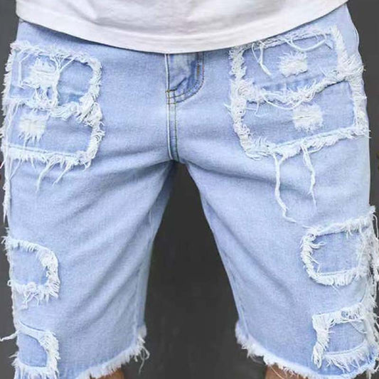 💎 -50% ON MEN'S RIPPED DENIM SHORTS! 💎 Bold Distressed Design, Breathable Cotton Blend & Straight-Leg Fit for Summer Street Style ✨