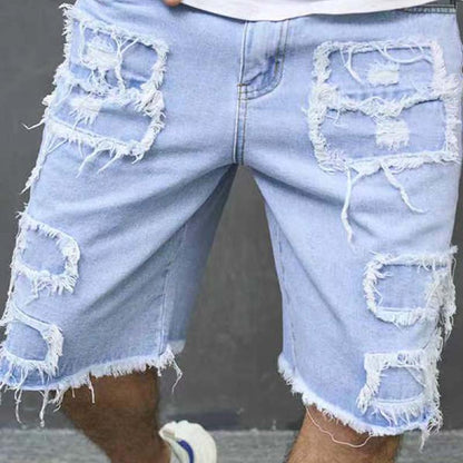 💎 -50% ON MEN'S RIPPED DENIM SHORTS! 💎 Bold Distressed Design, Breathable Cotton Blend & Straight-Leg Fit for Summer Street Style ✨