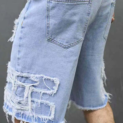 💎 -50% ON MEN'S RIPPED DENIM SHORTS! 💎 Bold Distressed Design, Breathable Cotton Blend & Straight-Leg Fit for Summer Street Style ✨