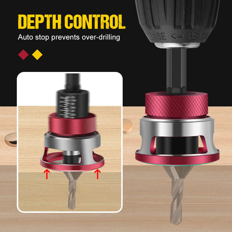 🔧 50% OFF NOW! 🔩 Wood Countersink Drill Bit Set – Auto Depth Stop, 4-Cutting-Edge & Precision Adjustable 🛠️