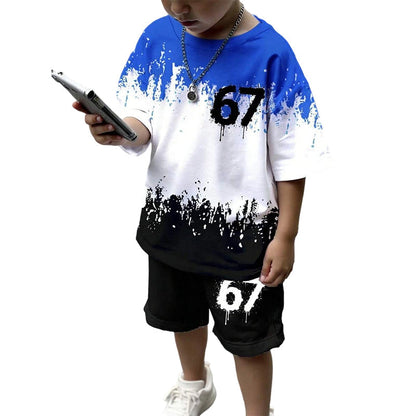 ⏳50% OFF NOW !!⏰Boys' 3D Print T-Shirt & Shorts Set