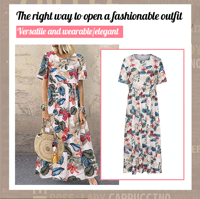 👗 50% OFF NOW! 🌿 | Pure Cotton Long Skirt – Vintage Print & Relaxed Fit 🌸