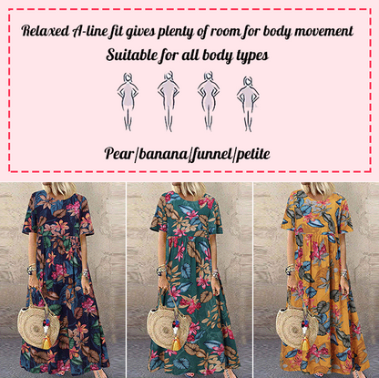 👗 50% OFF NOW! 🌿 | Pure Cotton Long Skirt – Vintage Print & Relaxed Fit 🌸