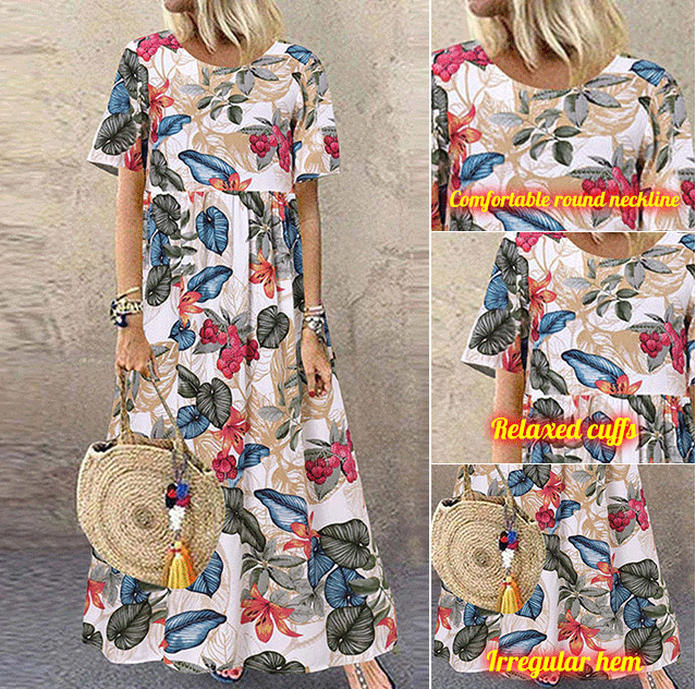 👗 50% OFF NOW! 🌿 | Pure Cotton Long Skirt – Vintage Print & Relaxed Fit 🌸