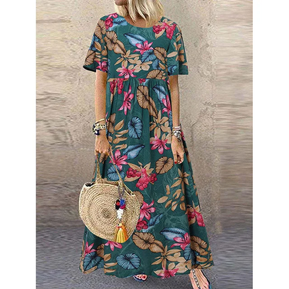 👗 50% OFF NOW! 🌿 | Pure Cotton Long Skirt – Vintage Print & Relaxed Fit 🌸