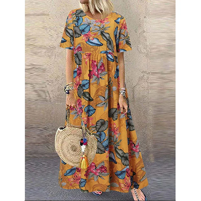 👗 50% OFF NOW! 🌿 | Pure Cotton Long Skirt – Vintage Print & Relaxed Fit 🌸