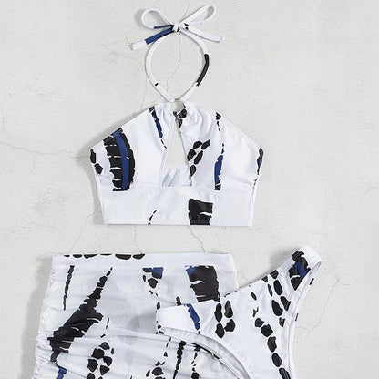 📢📢44% OFF !!!⏰🏖️Women's Ruched 3-Piece Bikini Set