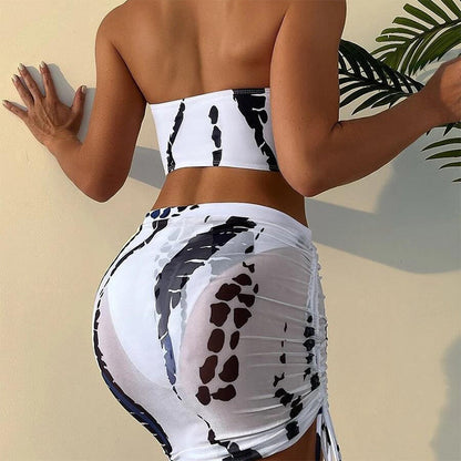 📢📢44% OFF !!!⏰🏖️Women's Ruched 3-Piece Bikini Set