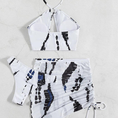 📢📢44% OFF !!!⏰🏖️Women's Ruched 3-Piece Bikini Set
