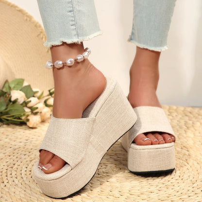🌸Spring Sale 52% OFF🐆👡Women's Open-Toe Slip-On Platform Wedge Sandals✨🎁