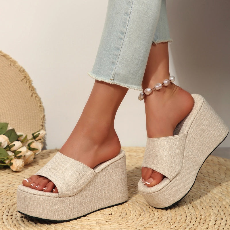 🌸Spring Sale 52% OFF🐆👡Women's Open-Toe Slip-On Platform Wedge Sandals✨🎁