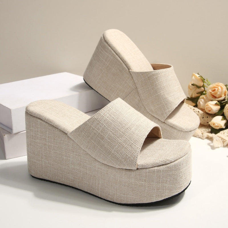 🌸Spring Sale 52% OFF🐆👡Women's Open-Toe Slip-On Platform Wedge Sandals✨🎁