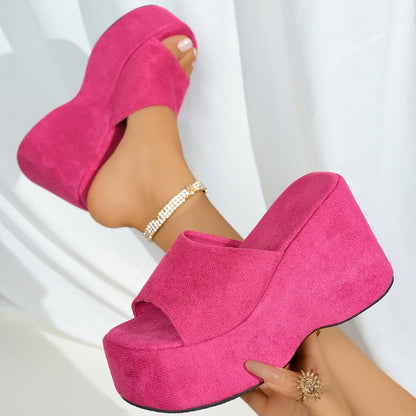 🌸Spring Sale 52% OFF🐆👡Women's Open-Toe Slip-On Platform Wedge Sandals✨🎁