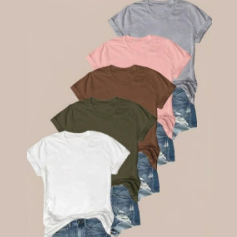 👕⏰ 57% OFF LIMITED TIME! 5-Pack Solid Color Cotton T-Shirts – Premium Basics, Comfort Fit & Wardrobe Essentials 🧺