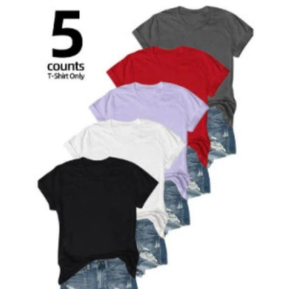 👕⏰ 57% OFF LIMITED TIME! 5-Pack Solid Color Cotton T-Shirts – Premium Basics, Comfort Fit & Wardrobe Essentials 🧺