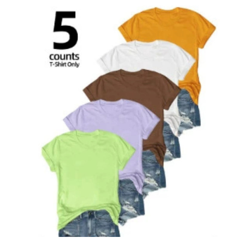 👕⏰ 57% OFF LIMITED TIME! 5-Pack Solid Color Cotton T-Shirts – Premium Basics, Comfort Fit & Wardrobe Essentials 🧺