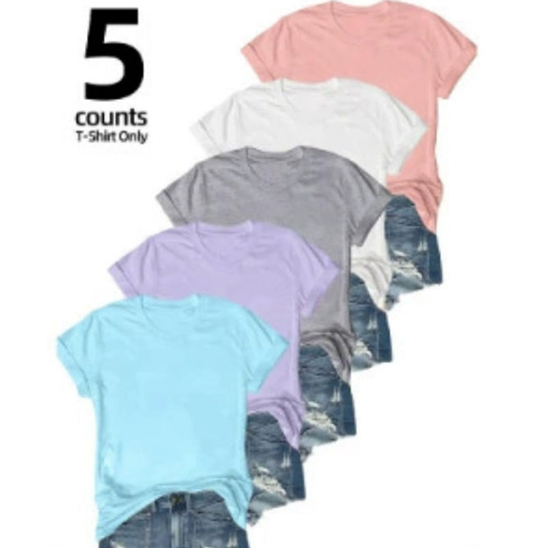 👕⏰ 57% OFF LIMITED TIME! 5-Pack Solid Color Cotton T-Shirts – Premium Basics, Comfort Fit & Wardrobe Essentials 🧺