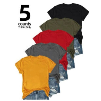 👕⏰ 57% OFF LIMITED TIME! 5-Pack Solid Color Cotton T-Shirts – Premium Basics, Comfort Fit & Wardrobe Essentials 🧺